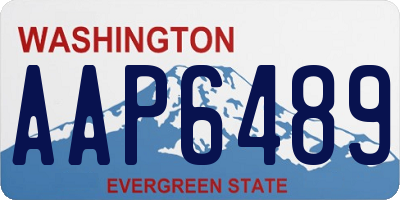 WA license plate AAP6489