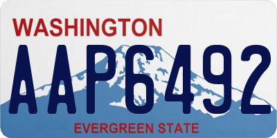 WA license plate AAP6492