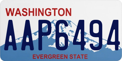 WA license plate AAP6494