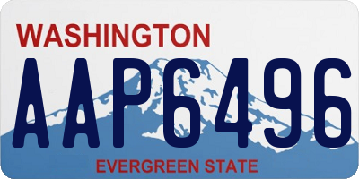 WA license plate AAP6496
