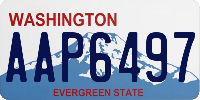 WA license plate AAP6497