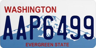 WA license plate AAP6499