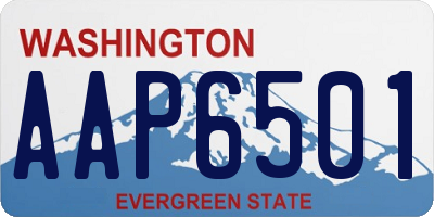 WA license plate AAP6501