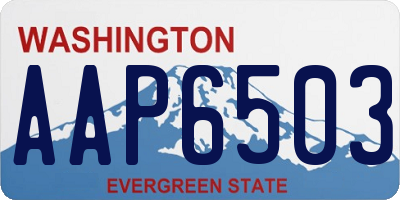 WA license plate AAP6503