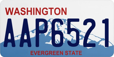 WA license plate AAP6521