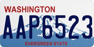 WA license plate AAP6523