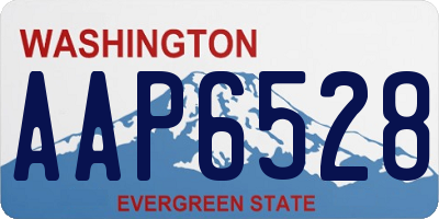 WA license plate AAP6528