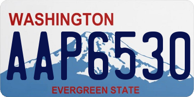 WA license plate AAP6530