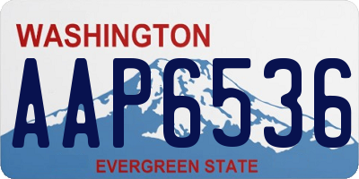 WA license plate AAP6536