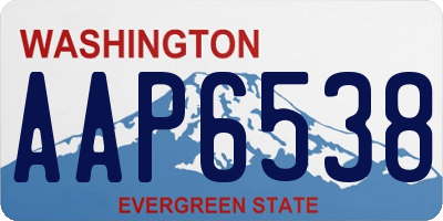 WA license plate AAP6538