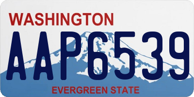 WA license plate AAP6539