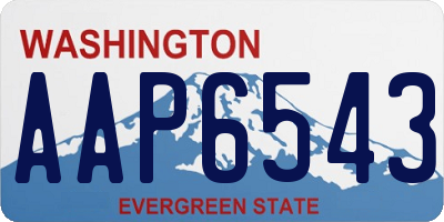 WA license plate AAP6543