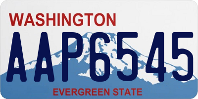 WA license plate AAP6545