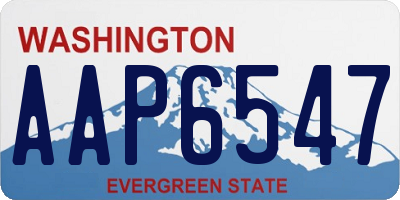 WA license plate AAP6547