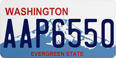 WA license plate AAP6550
