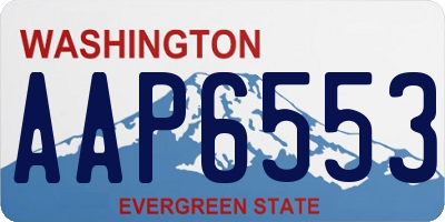 WA license plate AAP6553