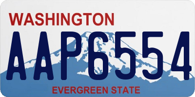 WA license plate AAP6554