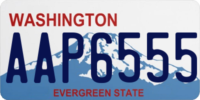 WA license plate AAP6555