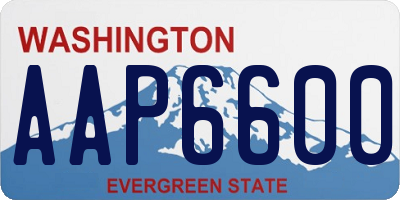 WA license plate AAP6600
