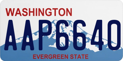 WA license plate AAP6640
