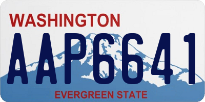 WA license plate AAP6641