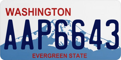 WA license plate AAP6643