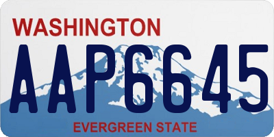 WA license plate AAP6645