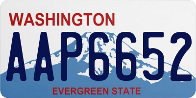WA license plate AAP6652