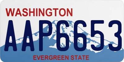 WA license plate AAP6653