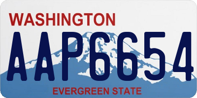 WA license plate AAP6654