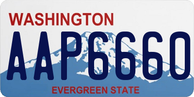 WA license plate AAP6660