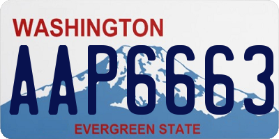 WA license plate AAP6663