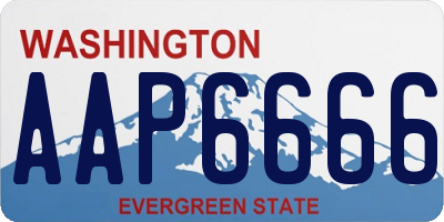 WA license plate AAP6666