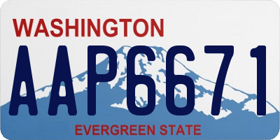WA license plate AAP6671