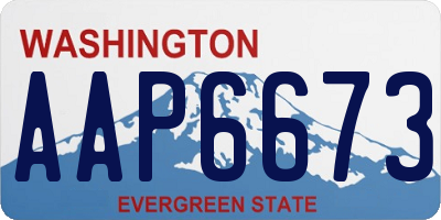 WA license plate AAP6673