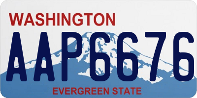 WA license plate AAP6676