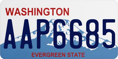 WA license plate AAP6685