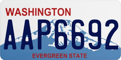 WA license plate AAP6692