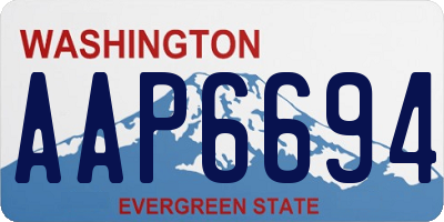 WA license plate AAP6694