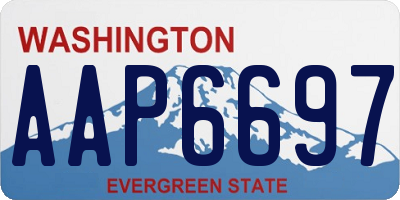 WA license plate AAP6697