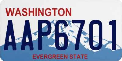 WA license plate AAP6701