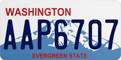 WA license plate AAP6707