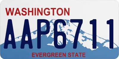 WA license plate AAP6711