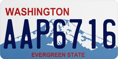 WA license plate AAP6716