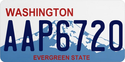 WA license plate AAP6720