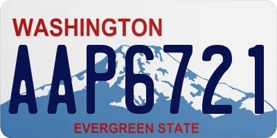 WA license plate AAP6721