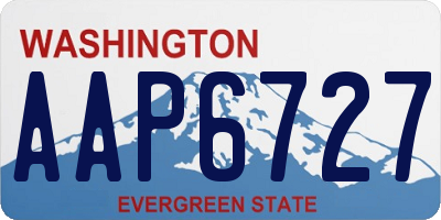 WA license plate AAP6727
