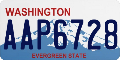 WA license plate AAP6728