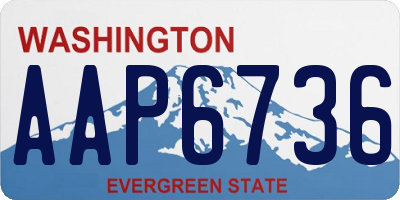 WA license plate AAP6736