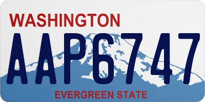 WA license plate AAP6747